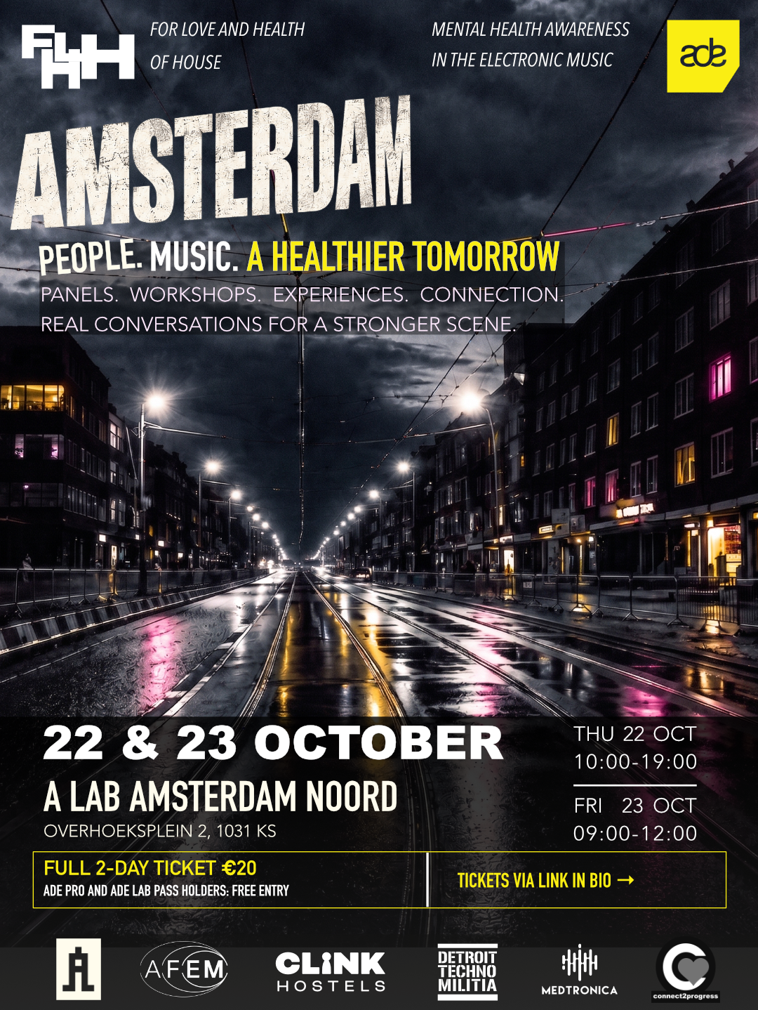 Official flyer for the For Love and Health of House Programme at A Lab, Amsterdam, 22 and 23 October 2026